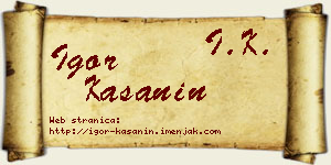 Igor Kašanin vizit kartica